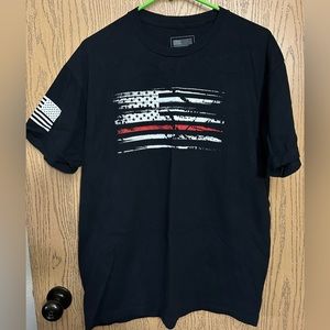 Patriotic Thin Red Line - Supporting/Honoring Firefighters Graphic Tee **NEW**